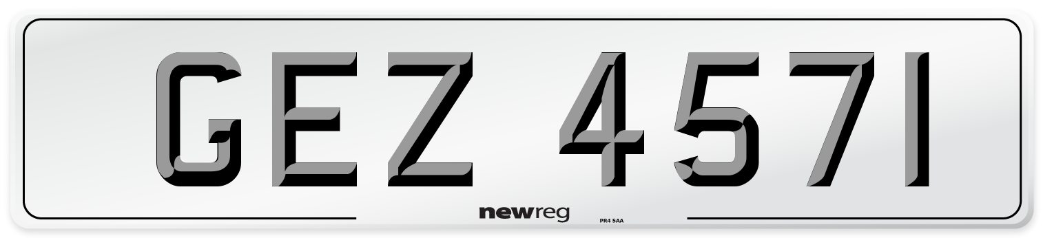 GEZ 4571 Number Plate from New Reg